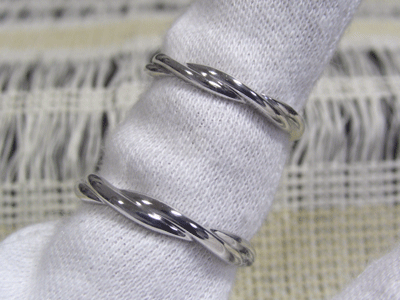編み柄の結婚指輪