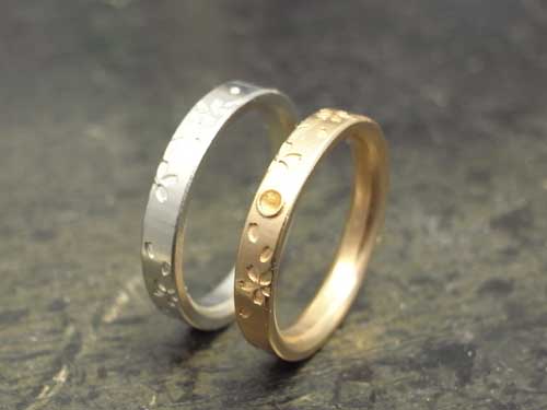 桜柄の結婚指輪