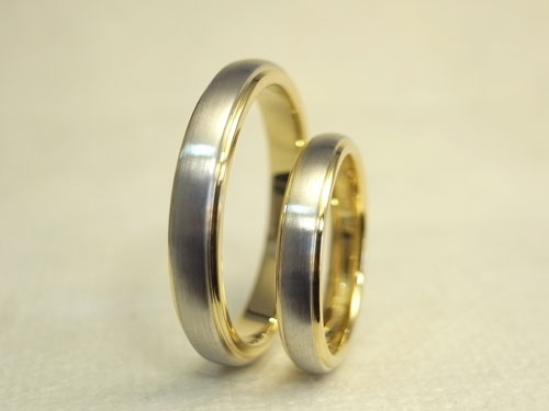18K/Pt900の結婚指輪