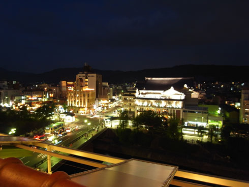 ビアガーデンから見た京都の夜景