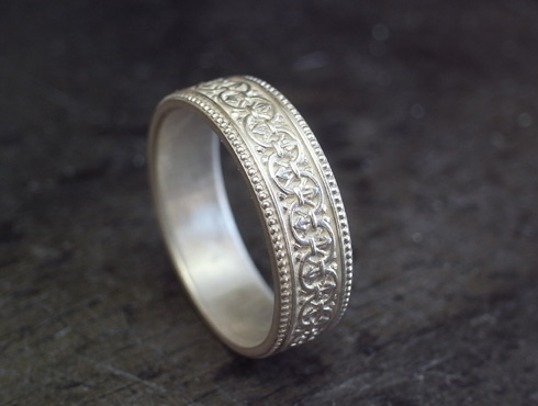 アンティーク調の結婚指輪のシルバーサンプル