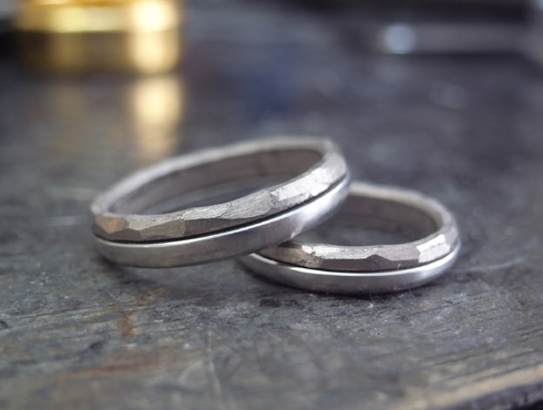 個性的な結婚指輪 仮組み立て
