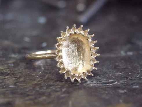 オパール付のダイヤ取り巻きリング　製作過程　04