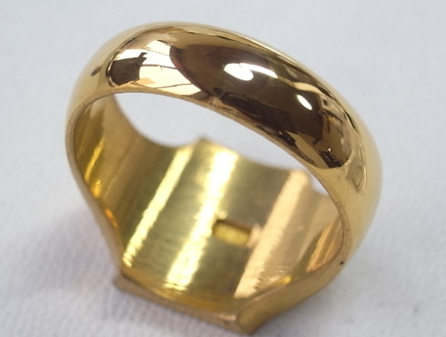 純金の印台リングを2本の18Kの指輪にリフォーム 12