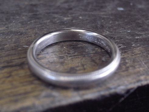 ティファニーのクラシックミルグレイン （結婚指輪）のサイズ直し 01ティファニーのクラシックミルグレイン （結婚指輪）のサイズ直し 12
