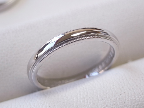 ティファニーのクラシックミルグレイン （結婚指輪）のサイズ直し 18