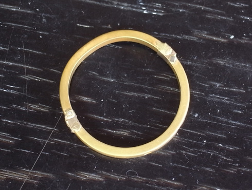 切断されたカルティエ（cartier）の結婚指輪のサイズ直しと修理　14