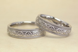 NO.231 縁起の良い、吉祥文様を彫刻した結婚指輪（プラチナ）