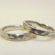 プラチナとゴールドの結婚指輪（コンビ）
