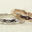 プラチナとピンクゴールドでさくら柄の結婚指輪を製作