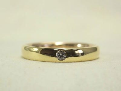 NO.95 ピンクゴールド／イエローゴールド　２色の婚約指輪