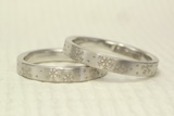 NO.198 雪の結晶を彫刻した結婚指輪