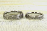 NO.55 和風の縁起の良い柄(鶴、松）を入れた結婚指輪