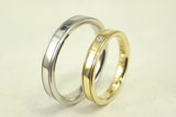 NO.93 プリンセスダイヤを留めたシンプルな結婚指輪