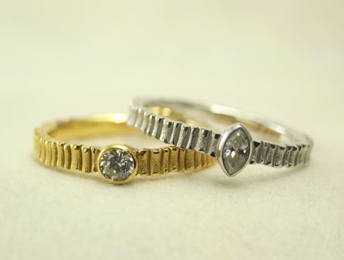 オリジナル　個性的なデザインの婚約指輪