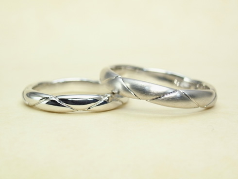 キルト柄の結婚指輪03