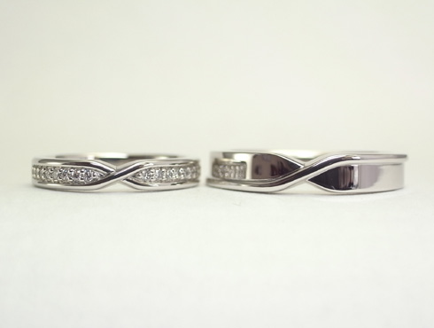 婚約指輪とセットになるダイヤ付結婚指輪01
