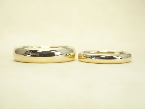 結婚指輪の王道、甲丸のマリッジリング（18K） 01