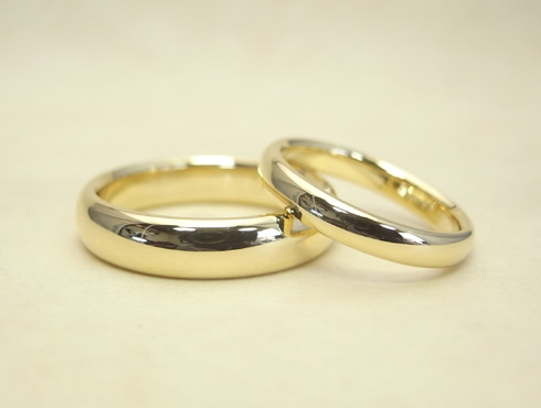 結婚指輪の王道、甲丸のマリッジリング（18K） 02