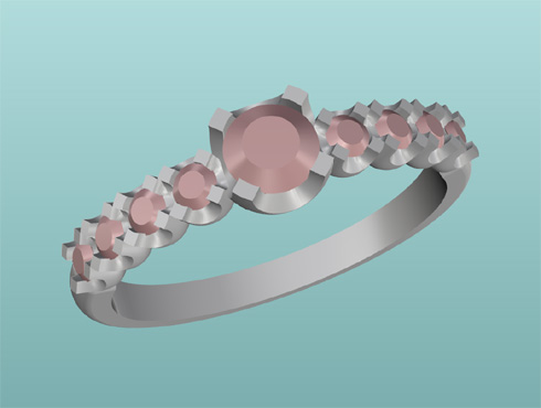 ピンキーリングの製作過程　お客様にデザイン確認するためのCAD画像