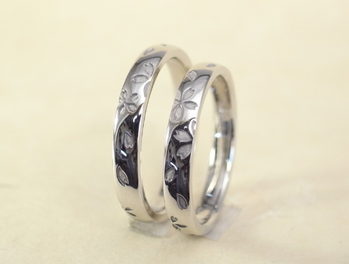 八吉祥を彫刻した結婚指輪 03